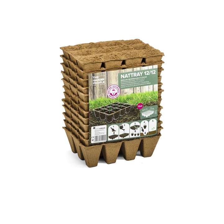 Semilleros 12 celdas de fibra natural (12u) | EntreSemillas