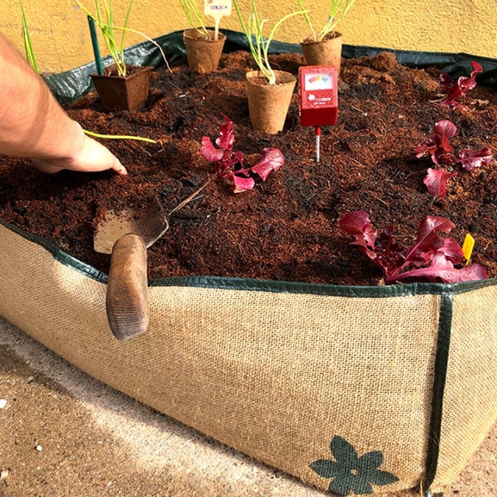 Cama de cultivo de yute 75x75x25 cm | EntreSemillas