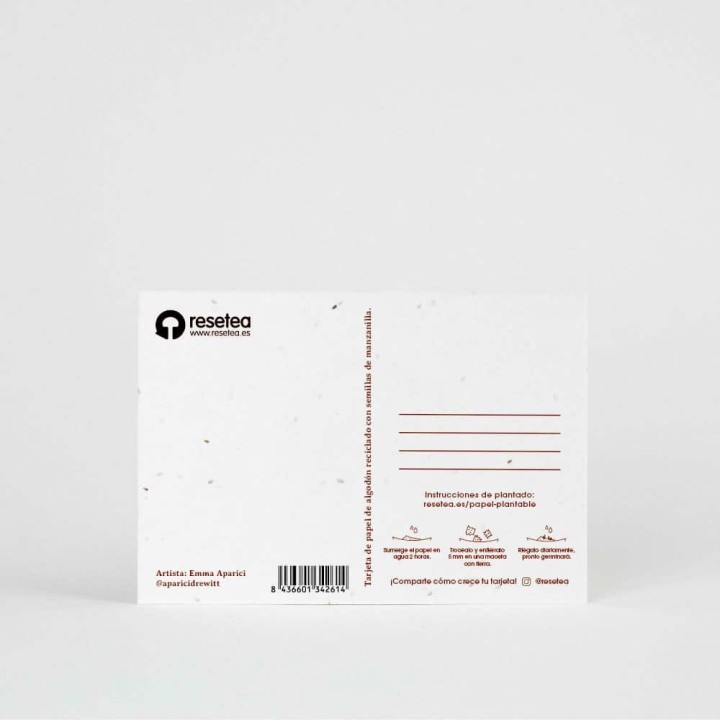 Postal Plantable – Feliz cumpleaños (con semillas de manzanilla)