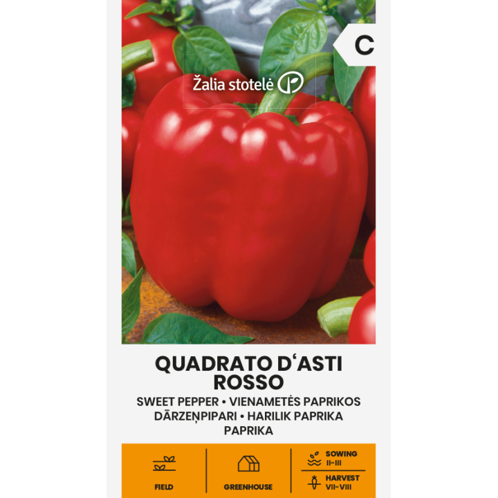 Pimiento dulce Quadrato d'Asti Rosso - Semillas