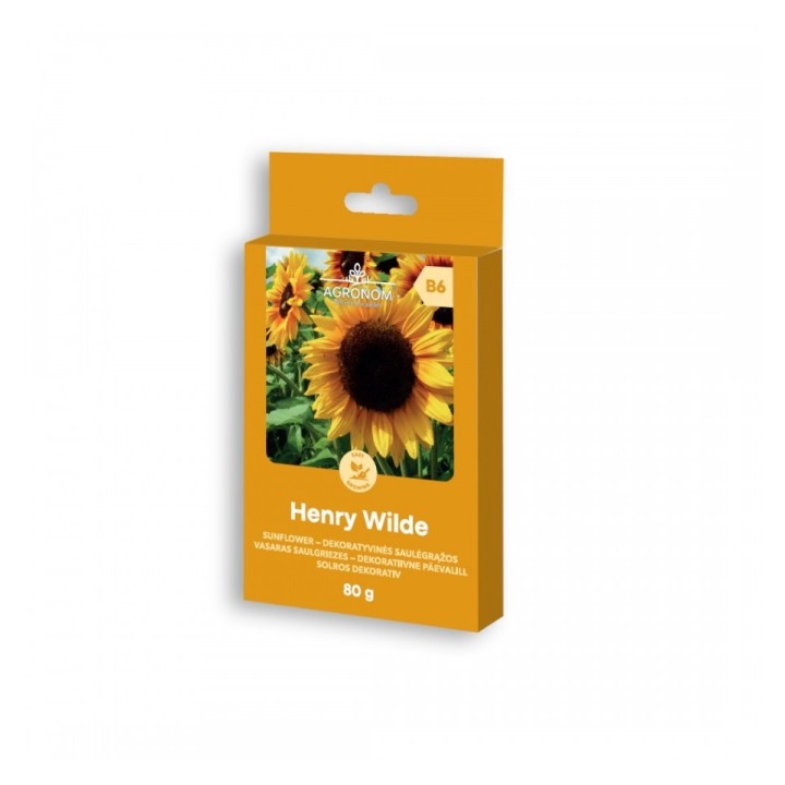Semillas de Girasol gigante Henry Wilde (Helianthus annuus) de flor grande amarilla