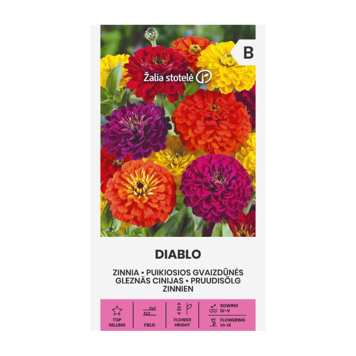 Zinnia, Diablo - Semillas
