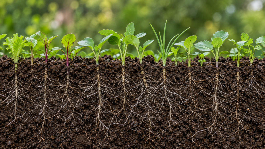 brotes con raices creciendo
